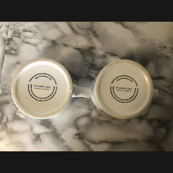 starbucks Set Of 2 Classic White Green Siren Logo Mermaid Gift Pack Mug - Picture 4 of 5